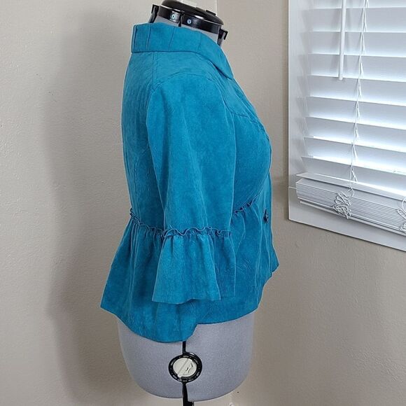 RQT Jacket Faux Suede Size Small EUC Bell Sleeves - Picture 4 of 14